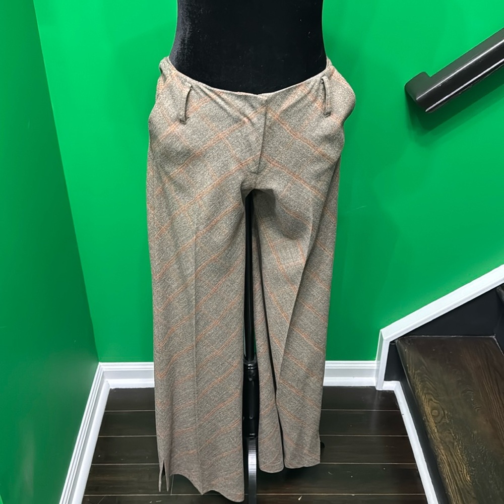 Brown and orange plaid striped Arden B. Trousers 🍂.